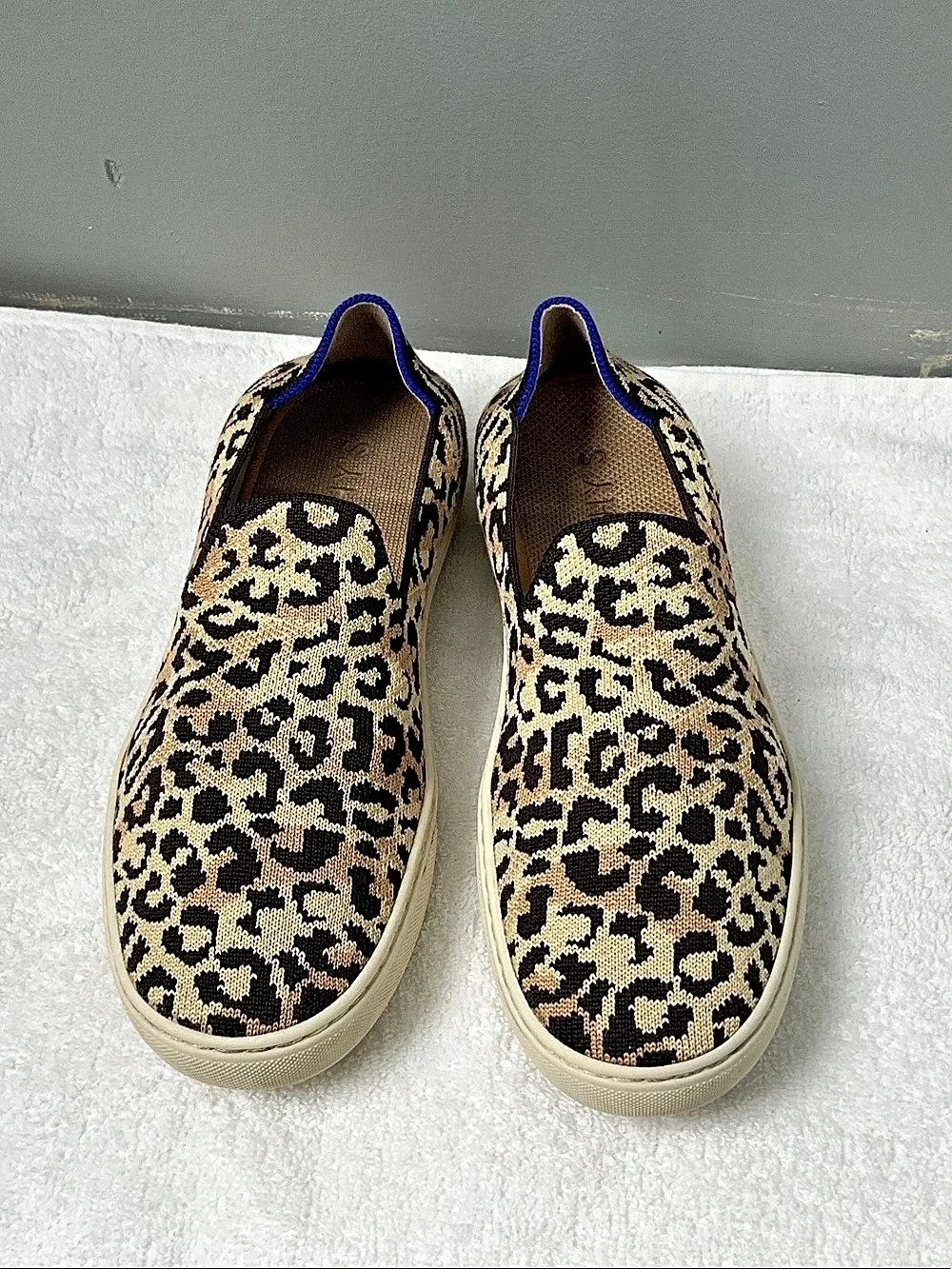 Rothy's The Sneaker Leopard Print Sneakers Brown & Black Like New